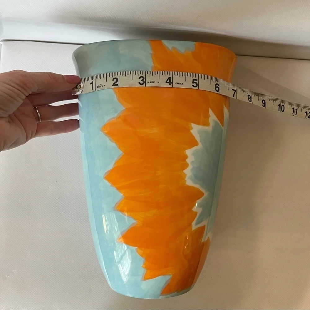 Anthropologie Elnaz Nourizadeh Soul of Color Large Vase Orange Blue